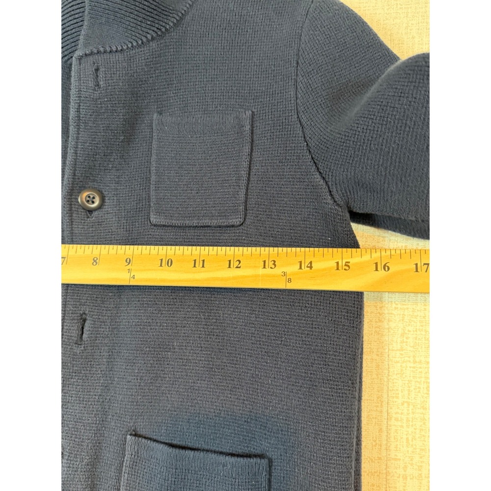 Crewcuts J.Crew Boys Navy Blue Shawl Collar Button Cardigan Sweater Size L 10-12 - Picture 8 of 9